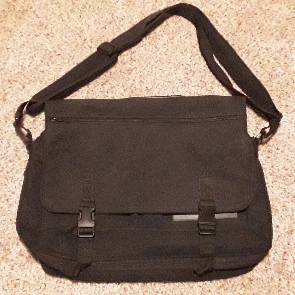 NEW Black Canvas Computer Bag 12